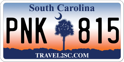 SC license plate PNK815