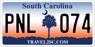 SC license plate PNL074