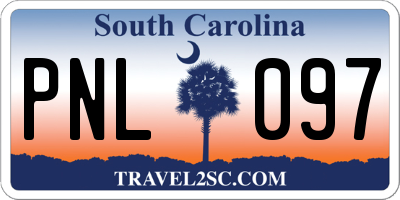 SC license plate PNL097