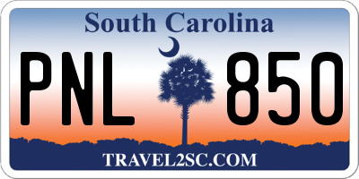 SC license plate PNL850