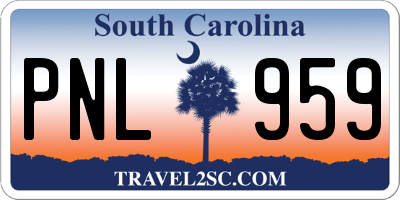 SC license plate PNL959