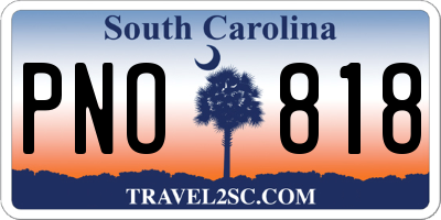 SC license plate PNO818