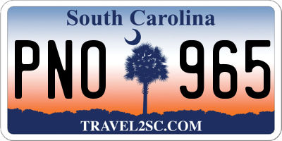 SC license plate PNO965
