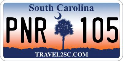 SC license plate PNR105