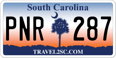 SC license plate PNR287