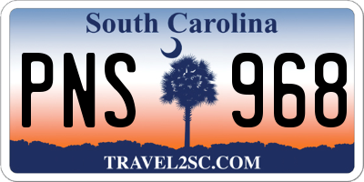 SC license plate PNS968