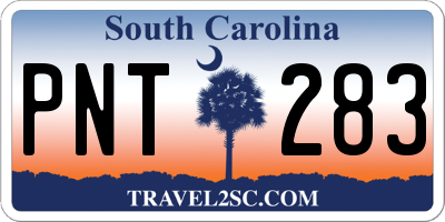 SC license plate PNT283