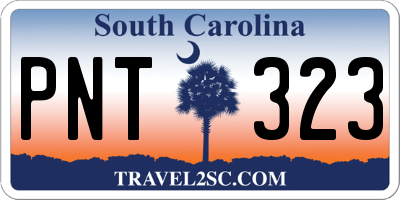 SC license plate PNT323