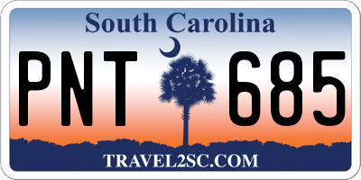 SC license plate PNT685