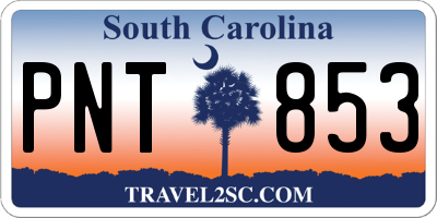 SC license plate PNT853