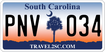 SC license plate PNV034