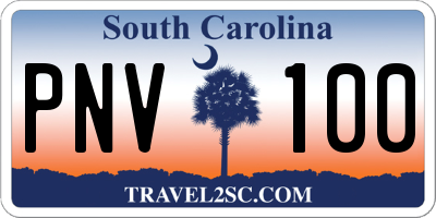 SC license plate PNV100