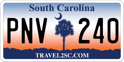 SC license plate PNV240