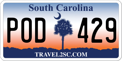 SC license plate POD429