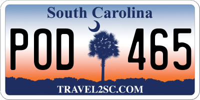 SC license plate POD465