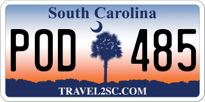 SC license plate POD485