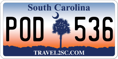 SC license plate POD536