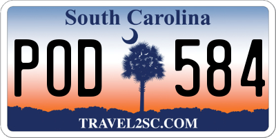 SC license plate POD584