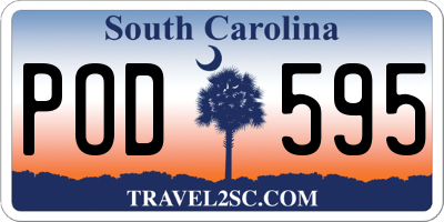 SC license plate POD595