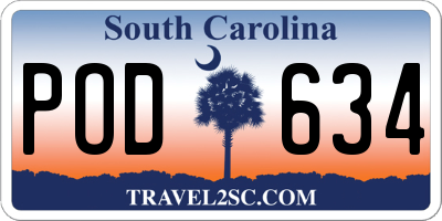 SC license plate POD634