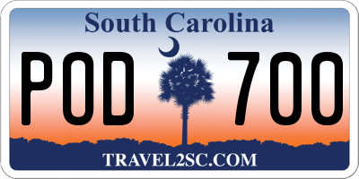 SC license plate POD700