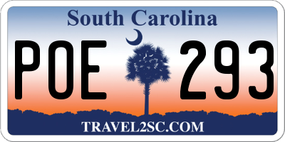 SC license plate POE293