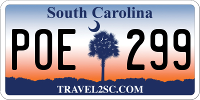SC license plate POE299