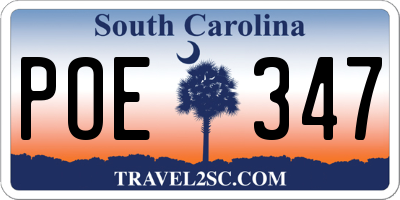 SC license plate POE347