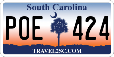 SC license plate POE424