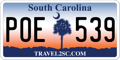 SC license plate POE539