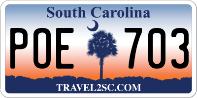 SC license plate POE703