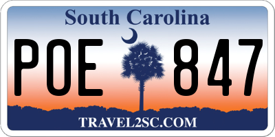 SC license plate POE847