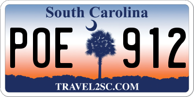 SC license plate POE912