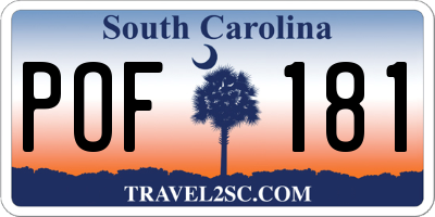 SC license plate POF181
