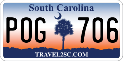 SC license plate POG706