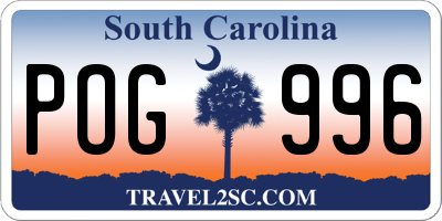 SC license plate POG996