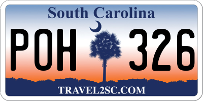 SC license plate POH326