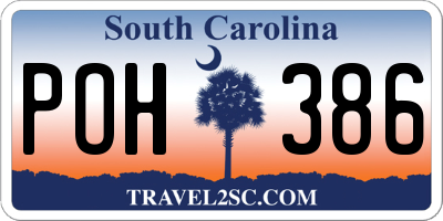 SC license plate POH386
