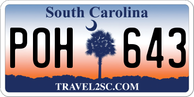 SC license plate POH643
