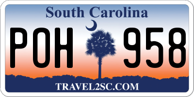 SC license plate POH958