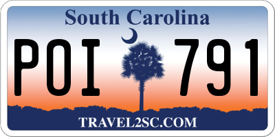 SC license plate POI791