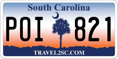 SC license plate POI821