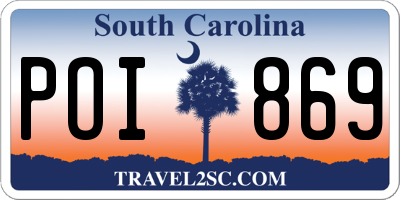 SC license plate POI869