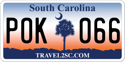 SC license plate POK066