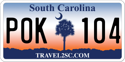 SC license plate POK104