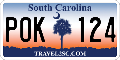 SC license plate POK124