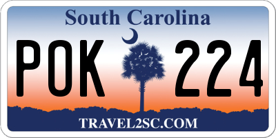 SC license plate POK224