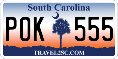 SC license plate POK555