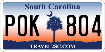 SC license plate POK804