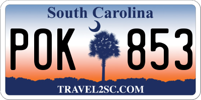 SC license plate POK853